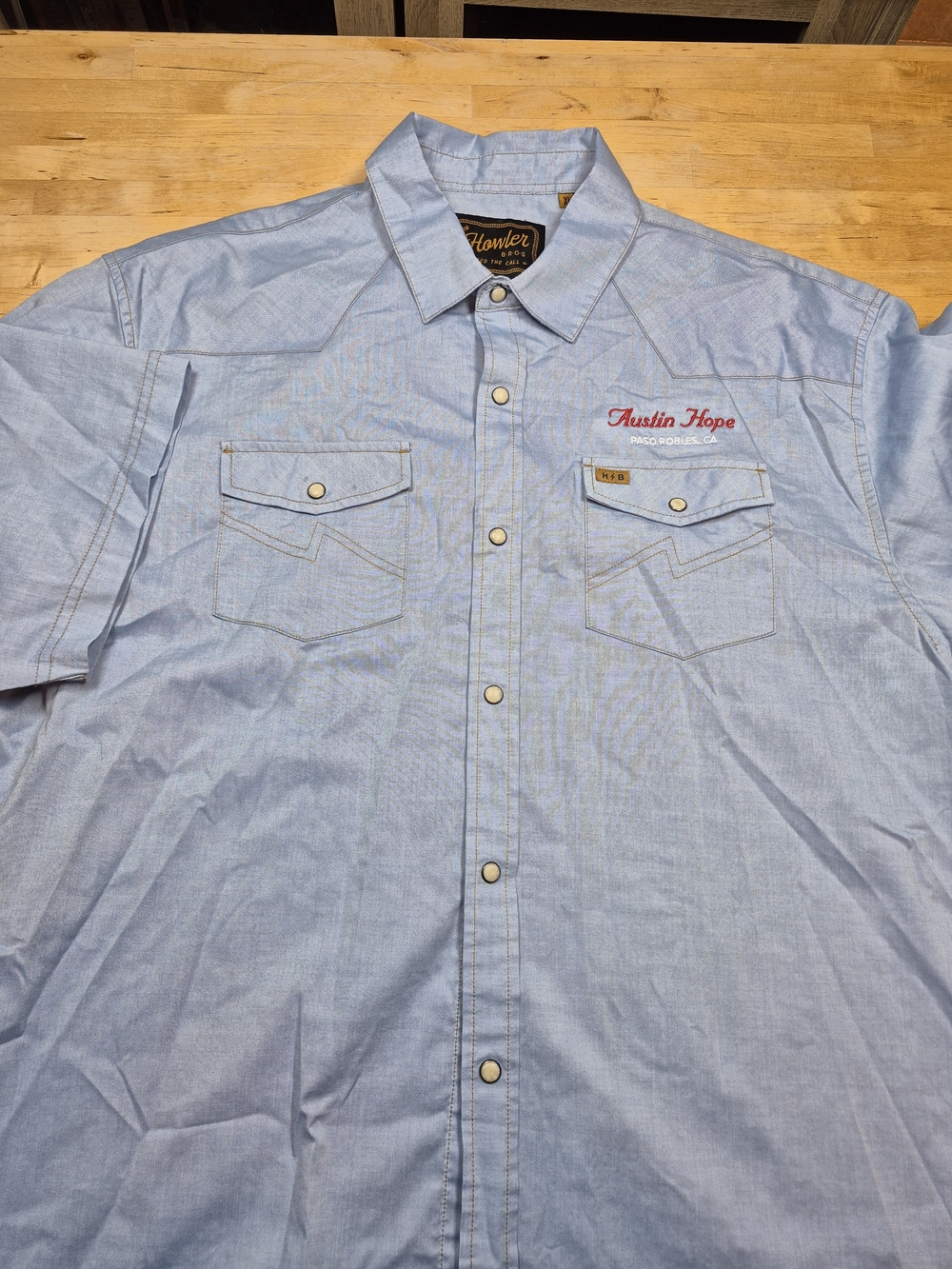 Howler Brothers Light Blue Short-Sleeve Snap Front Shirt